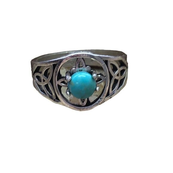 Ring, Sterling Silver and Turquoise Ring, NEW, Handmade, size 7, Kingman Turquoi - Picture 2 of 10